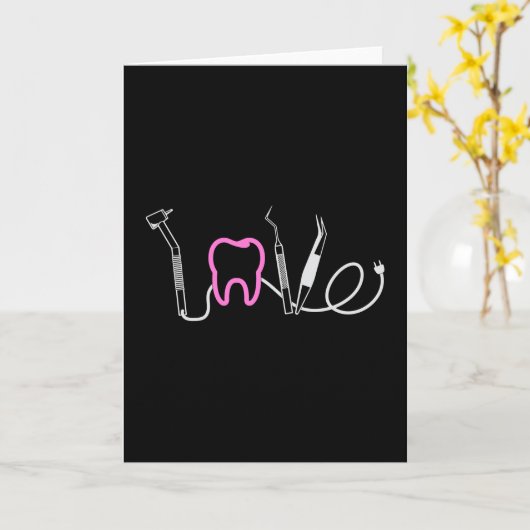 歯科医歯科用ラブトゥースギフトおもしろいアイディア カード (黄色い花)