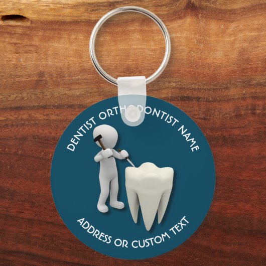 歯科医歯科矯正医歯科外科医の名前 キーホルダー (正面)