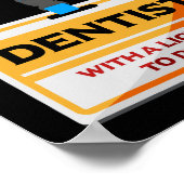 歯科医科助手おもしろいの進学の許可 ポスター (角)