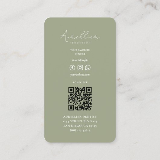 歯科医科美学クリニック美容院 名刺 (裏面)