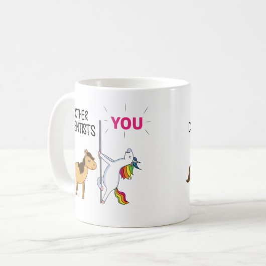 歯科医素晴らし用ユニコーンギフト コーヒーマグカップ (正面左)