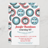 歯科医誕生日招待状歯科衛生士パーティー 招待状 (正面/裏面)