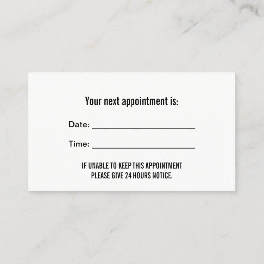 歯科医金ゴールドグリッタースマイル歯科アポイントメント 予約カード (裏面)