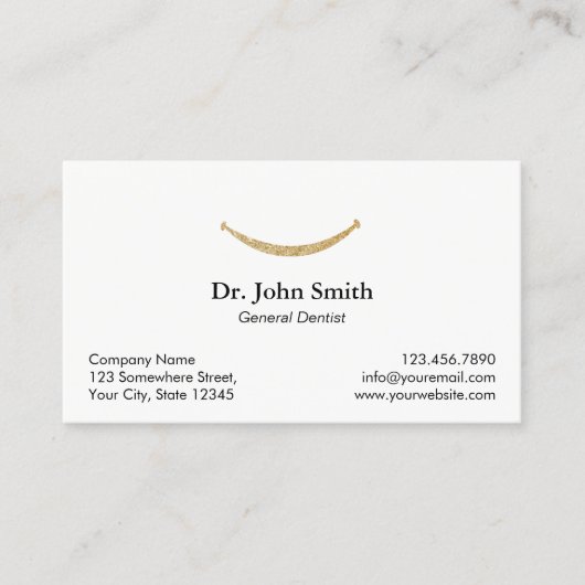 歯科医金ゴールドグリッタースマイル歯科アポイントメント 予約カード (正面)