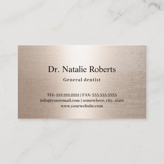 歯科医金ゴールド幾何学的パターンシック歯科医院 名刺 (裏面)