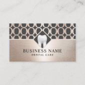 歯科医金ゴールド幾何学的パターンシック歯科医院 名刺 (正面)