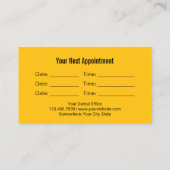 歯科医金ゴールド星歯ロゴプロフェッショナル歯科 予約カード (裏面)