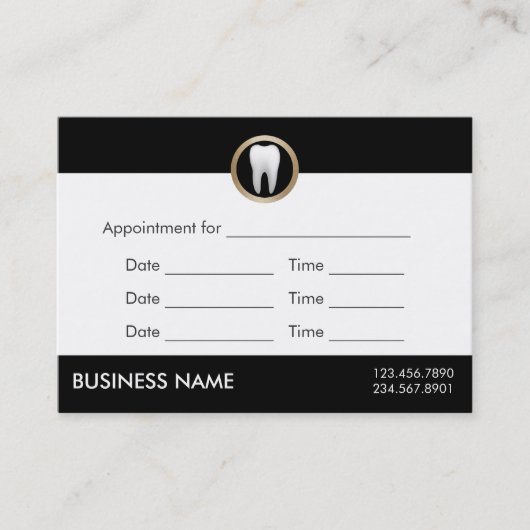 歯科医院のアポイントメントのプロフェッショナルの歯科医 予約カード (正面)