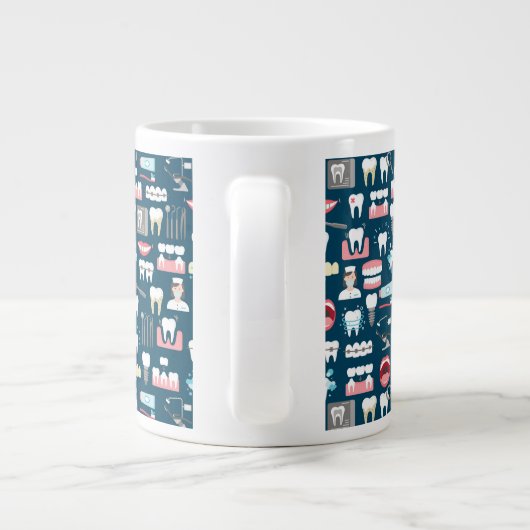 歯科医院のオフィスパターン ジャンボコーヒーマグカップ (裏面)