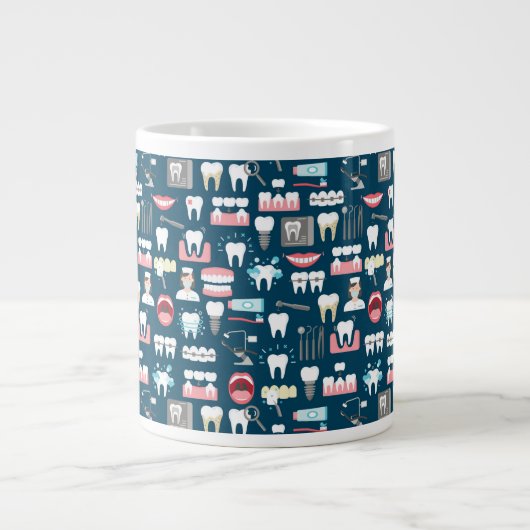 歯科医院のオフィスパターン ジャンボコーヒーマグカップ (正面)