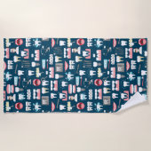 歯科医院のオフィスパターン ビーチタオル (正面)