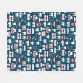 歯科医院のオフィスパターン フリースブランケット (正面(横))