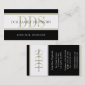 歯科医院のタンのストライプなDDSの白 名刺 (正面/裏面)