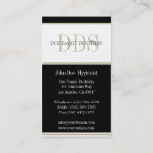 歯科医院のタンのストライプなDDSの白 名刺 (裏面)