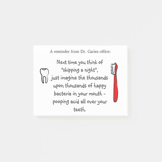 歯科医院のユーモア-患者のためのポスト・イット ポストイット (正面)