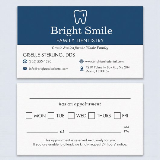 歯科医院の予約リマインダー 名刺