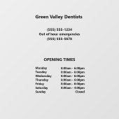 歯科医院の営業時間 ウィンドウサイン (シート)