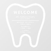 歯科医院の店舗外観営業時間歯のロゴ ウィンドウサイン (シート)