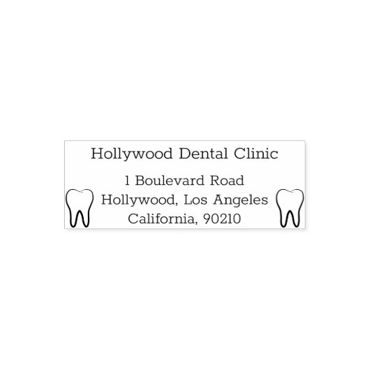 歯科医院アドレス自己インク式ゴムスタンプ セルフインキングスタンプ (デザイン)