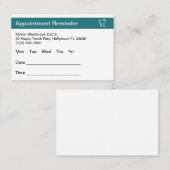 歯科医院アポイントメントカード 予約カード (正面/裏面)