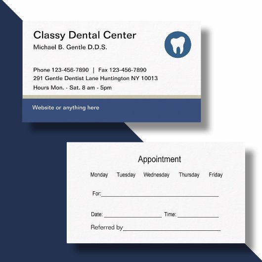 歯科医院アポイントメントカード 予約カード