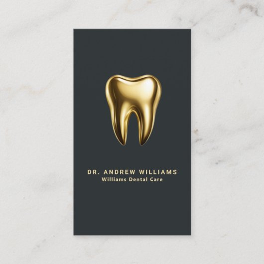 歯科医院エレガント金ゴールドQRコード 名刺 (正面)