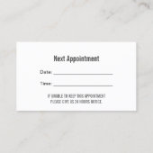 歯科医院クリーンティース歯科アポイントメント 予約カード (裏面)