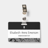 歯科医院スタッフ用ダマスク バッジ (裏面 （クリップ付）)