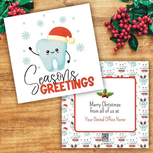 歯科医院フラットホリデーカード シーズンカード