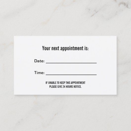 歯科医院プロフェッショナル歯医者グリーン 予約カード (裏面)