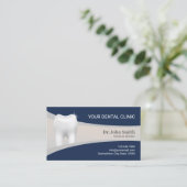 歯科医院プロフェッショナル歯科医ネイビー&シルバー 予約カード (スタンド正面)