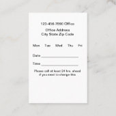 歯科医院モダンアポイントメントカード 予約カード (裏面)