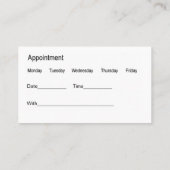 歯科医院モダンアポイントメントカード 名刺 (裏面)