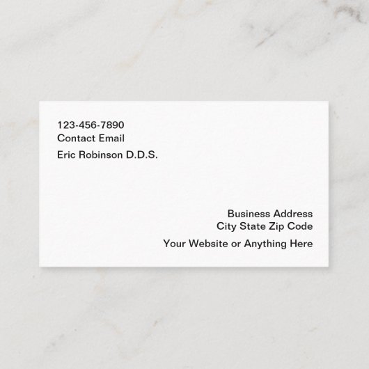 歯科医院モダンユニーク名刺 名刺 (裏面)