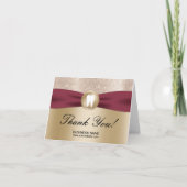 歯科医院モダンレッド金ゴールドありがとう サンキューカード (正面)