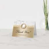 歯科医院モダン金ゴールド大理石ありがとう サンキューカード (正面)