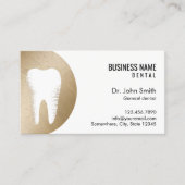 歯科医院モダン金ゴールド歯科アポイントメント 予約カード (正面)