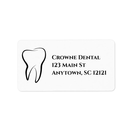 歯科医院差出人住所ラベル パーソナライズされた ラベル (正面)
