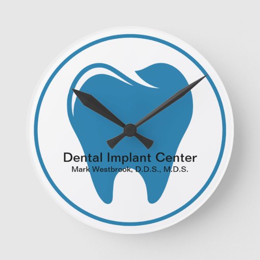 歯科医院待合室クロックデザイン ラウンド壁時計 (正面)
