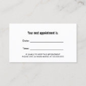 歯科医院抽象芸術ネイビー&金ゴールド歯科医 予約カード (裏面)