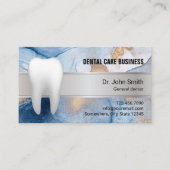 歯科医院抽象芸術ネイビー&金ゴールド歯科医 予約カード (正面)