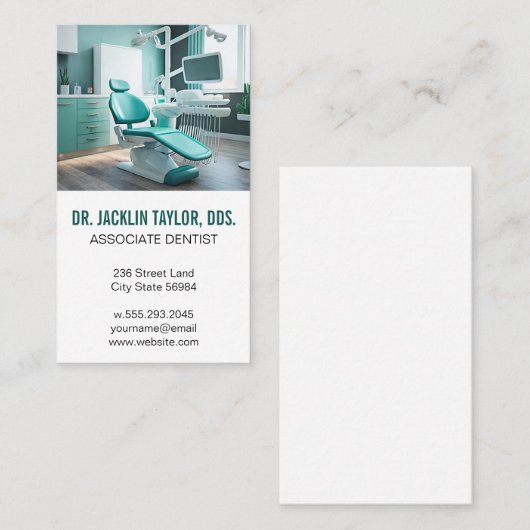 歯科医院椅子 | 健康気に 名刺 (正面/裏面)