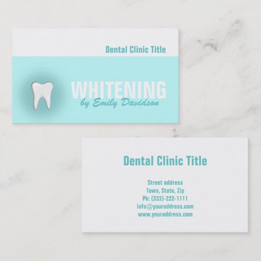 歯科医院歯ホワイトニングサービス 名刺 (正面/裏面)