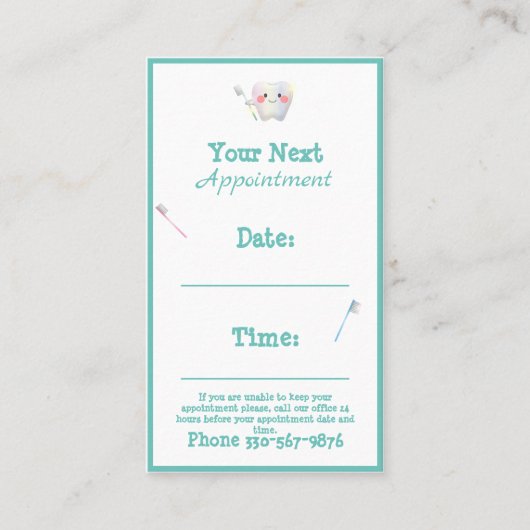 歯科医院歯科タイポグラフィ名歯の子ども 名刺 (正面)