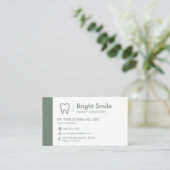 歯科医院用 Sage Green 予約リマインダー 名刺 (スタンド正面)