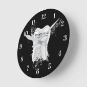 歯科医院3Dの歯のプロフェッショナルの歯科医 ラウンド壁時計 (傾斜)