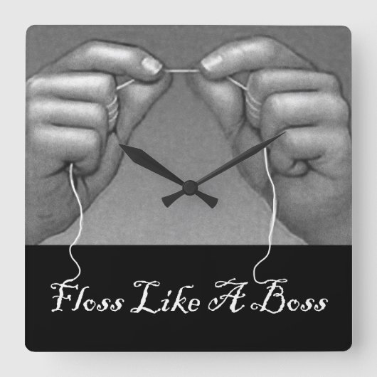 歯科医院 スクエア壁時計 (正面)