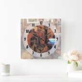 歯科医院（ドリル付き） スクエア壁時計 (ホーム)