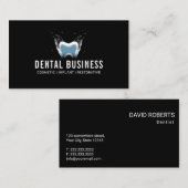 歯科医3Dの歯のデンタルケアの総義歯 名刺 (正面/裏面)