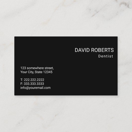 歯科医3Dの歯のデンタルケアの総義歯 名刺 (裏面)